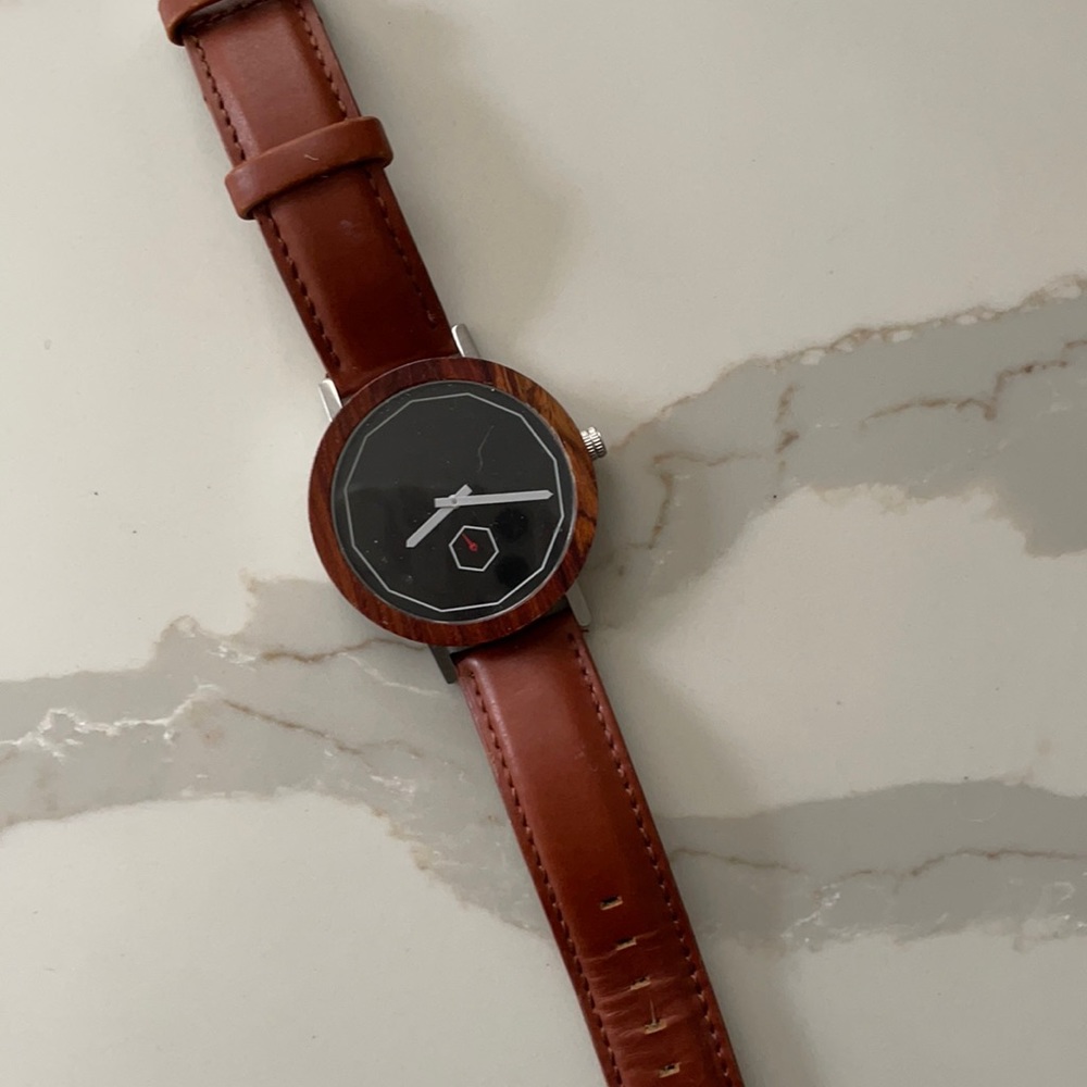 Men’s bobobird watch wood grain leather